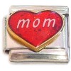 CT1927 Mom Glitter Red Heart Italian Charm