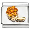 CT2377 Amber Bling Flower Italian Charm