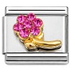 CT2379 Pink Bling Flower Italian Charm