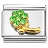 CT2380 Light Green Bling Flower Italian Charm