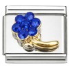 CT2381 Indigo Bling Flower Italian Charm