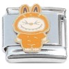CT4419 Cute Monster Eyes Closed Orange Italian Charm