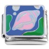 CT4825 Sea Shell on Blue Seashell Italian Charm