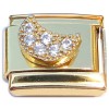 CT4842 Bling Moon Goldtone Base Italian Charm
