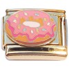 CT4844 Sprinkles Donut Goldtone Base Italian Charm