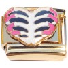 CT4846 Heart Chest Goldtone Base Italian Charm