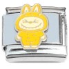 CT4904 Cute Monster Eyes Closed Yellow Italian Charm