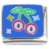 CT4913 Cherries on Blue Italian Charm