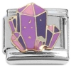 CT4914 Purple Crystals Stone Italian Charm