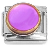 CT4915 Pretty Pink Round Bling Italian Charm