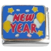 CT4923 New Year Celebration on Blue Italian Charm