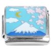CT4931 Mount Fuji Moon Cherry Blossoms Italian Charm