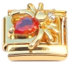 CT4944 Red Bling Spider Goldtone Base Italian Charm.