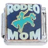 CT6760 Rodeo Mom Riding Horse or Bull on Black Italian Charm