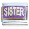 CT6879 Sister Purple Glitter Italian Charm