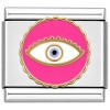 CT7780 Pink Circle Evil Eye Protection Tree Italian Charm