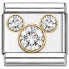 April Mouse Ear Birthstone Italian Charm