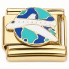CT7805 Airplane Travel World Goldtone Base Italian Charm