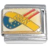 CT8082 Army Ribbon Yellow and Patriotic Red White Blue Italian Charm