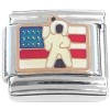 CT8125 Space Suit Astronaut American Flag Italian Charm
