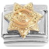 CT8139 Police Sherrif Law Enforcement Badge Italian Charm