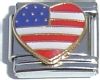 tallT3002 US Flag Heart Tall Italian Charm