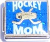 CT9113 Hockey Mom on Blue with Glitter Italian Charm