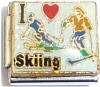 I Love Skiing Italian Charm