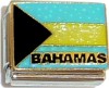 Bahamas Flag with Glitter Italian Charm