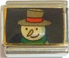 Snowman with Top Hat Italian Charm