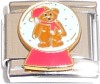 Teddy Bear in Snow Globe Italian Charm