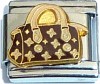 Brown and Gold Designer Purse Italian Charm