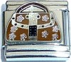 Brown and Silver Desinger Purse Italian Charm