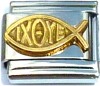 IXOYE Fish (Jesus in Greek) Italian Charm