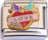 LOVE on Heart Italian Charm