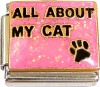 All About My Cat on Pink Italian Charm