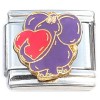 CT9803 Purple Elephant Holding a Heart Italian Charm