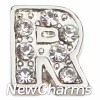 silver letter locket charms