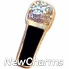 H1682G Gold Gliter Microphone Floating Locket Charm