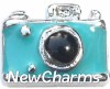 H3113 Blue Camera Floating Locket Charm