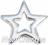 H3122 Silver Open Star Floating Locket Charm