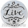 H3504 Live Silver Circle Floating Locket Charm