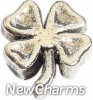 H4014 Four Leaf Clover Silver Floating Locket Charm