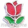 H4139 Red Tulip Floating Locket Charm