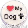 H4555 Love My Dog Circle Floating Locket Charm