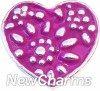 H6109 Big Fuschia Heart Floating Locket Charm