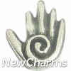 H6136 Silver Swirl Hand Floating Locket Charm