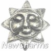 H6139 Silver Happy Sun Floating Locket Charm