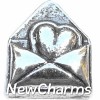 H6218 Vintage Silver Heart In Envelope Floating Locket Charm