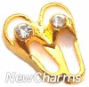 H6545 White Flip Flops Floating Locket Charm